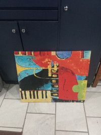 Musical art painted canvas