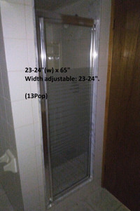 Shower Door - Pre-Fab, Alum Trims, Privacy Glass, Various Models