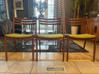 Set of 3 mid century modern Danish teak side chairs -