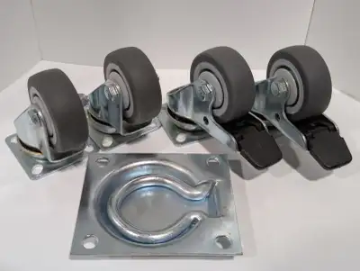 Cart Castor Wheels with stops, onward trap door Ring Lot, View more