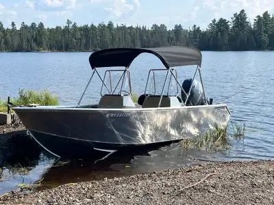Like new 2024 Stanley Tiller 17’ complete with everything you need to get on the water Low hours onl...