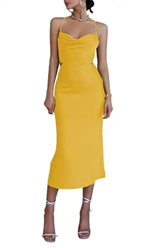 New Women's Satin Cowl Neck Straps Slip Sexy Cut Out Cocktail, View more