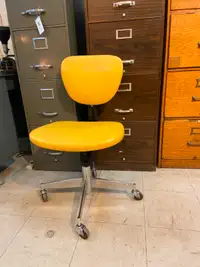 Vintage Yellow Vinyl Office Chair