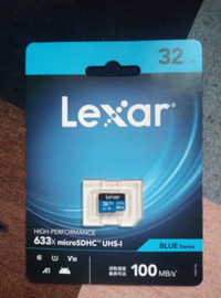 Carte  de mémoire microSD 32GB Lexar 633X