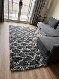 Grey - Soft indoor Rug  8 x 5 or carpet or bedroom rug or fluffy