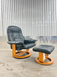Stressless style Swivel Chair w/ottoman 