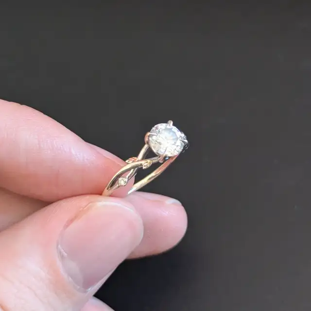 1.02 carat lab grown diamond ring with twig/leaf ring white gold62863274140545121