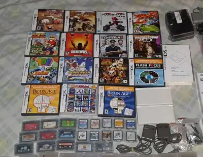NINTENDO DS BUNDLE DEAL w/ (4) HANDHELDS & (36) GAMES + EXTRAS, View more
