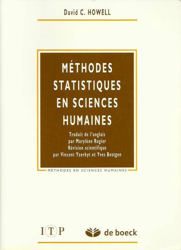 Livre Méthodes statistiques en sciences humaines David C. Howell dans Manuels  à Laurentides