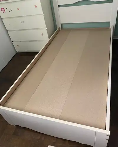 White Twin Panel Bed, View more