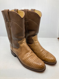 Bottes JUSTIN lézard "roper" western cowboy femme 6 1/2 B