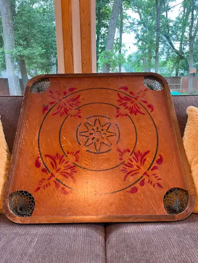 70s Crokinole board with chess/checker board on other side.