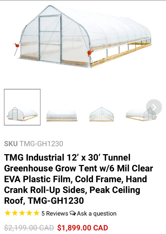 12’ x 30’ Tunnel Greenhouse Grow Tent • brand new • in Outdoor Tools & Storage in Strathcona County - Image 2