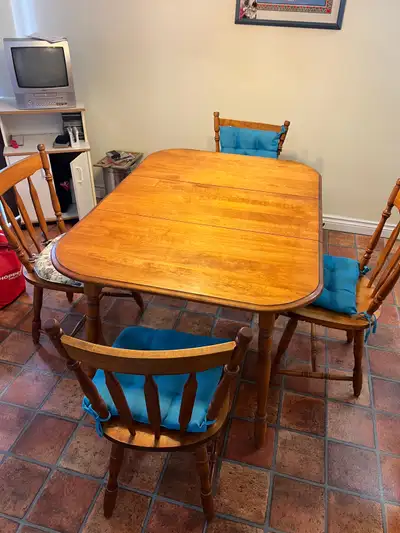 Free delivery used Wooden Dining Table Set with 4 Chairs, View more