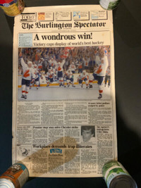 1987 World Cup, Burlington Spectator Front Page Poster