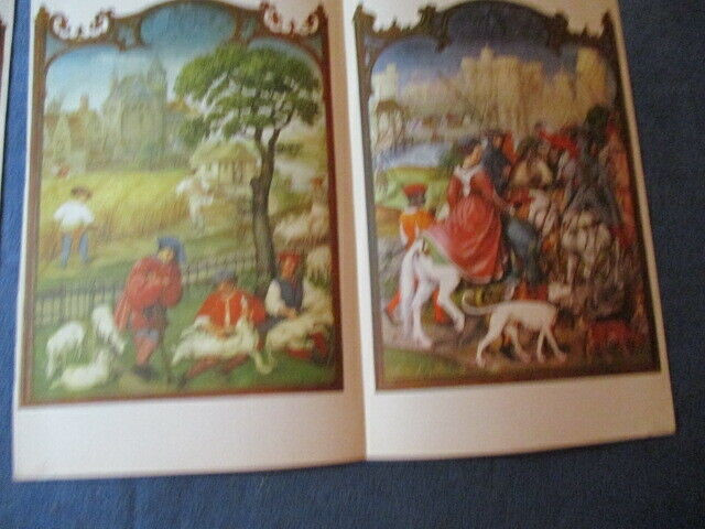 4 PAGE MEDIEVAL COLOR PRINT-2 SIDES-1960'S-VINTAGE dans Art et objets de collection  à Laval/Rive Nord - Image 3