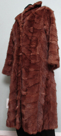 Women's Genuine/Real Fur Winter Coat - Brown with Reddish Hue