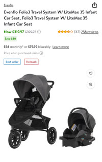 Evenflo stroller and car seat
