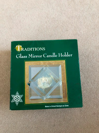 NEW Traditions Glass Mirror Candle Holder