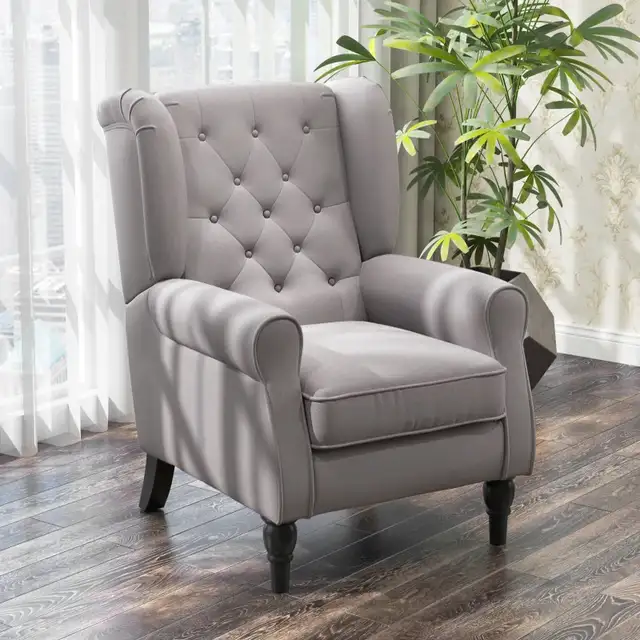 Fabric Accent Chair, Button Tufted Armchair, Upholstered Modern  in Chairs & Recliners in Markham / York Region - Image 10
