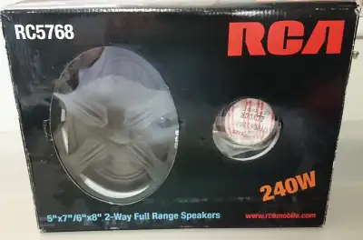 Brand new RCA RC5768 240W Max, 5 x 7 / 6 x 8 2-way Full Range Speakers 2-way 5" x 7" / 6" x 8" speak...