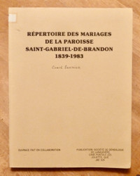Répertoire des mariages de la paroisse Saint-Gabriel-de-Brandon