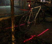 Laser LED bicycle lights