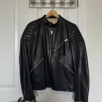 Acne Studios Calf Leather Biker Jacket Black Size 48