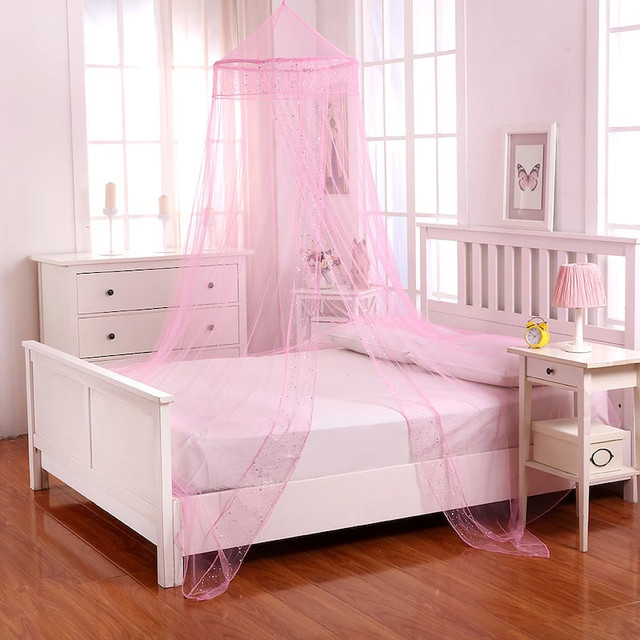 Casablanca Kids Galaxy Sheer Collapsible Hoop Bed Canopy, Pink in Other in Mississauga / Peel Region