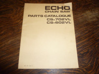 Echo CS-702VL, CS-602VL  Chain Saw Parts Catalog  Manual