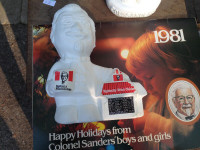 ONE VINTAGE KFC COLONEL SANDERS PLASTIC BANK CANADA MADE