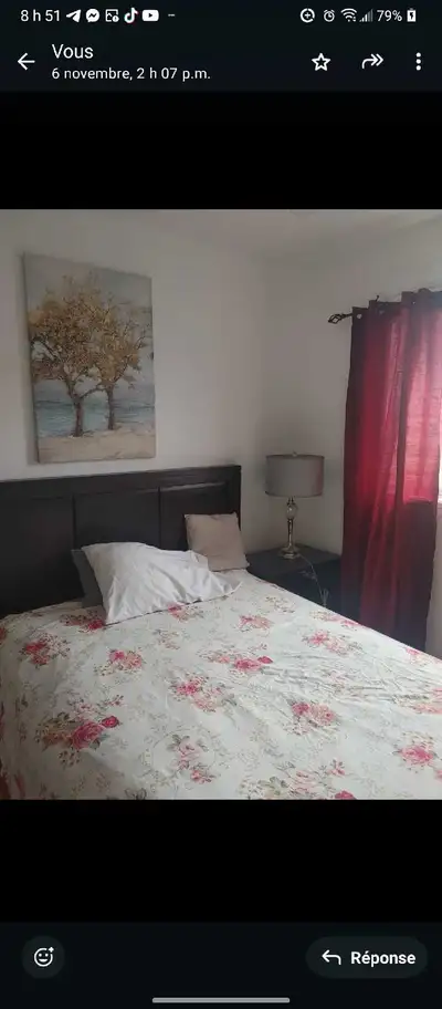 Libre immédiatement. Femme seulement Jolie chambre à louer dans un 5 1/2 a Anjou. Lit double apparte...