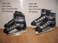 soft skates_ CCM M9 _ patins chauds fit  homme 7.5-9 US/ 8.5-10w
