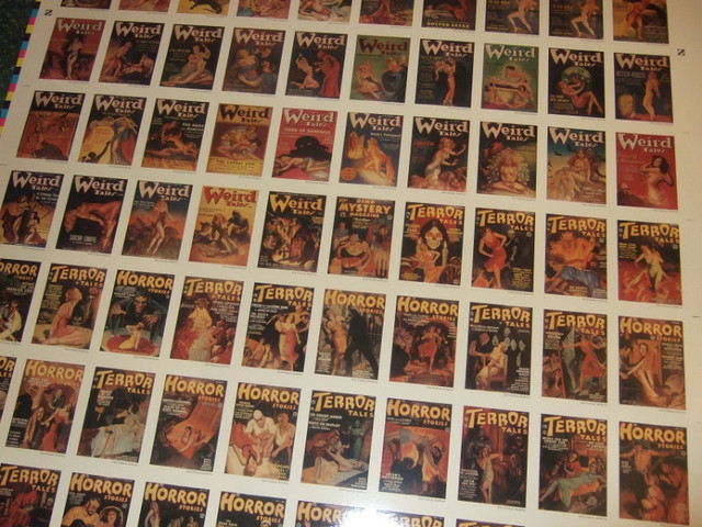 Uncut sheet of classic horror pulp trading cards Weird Tales etc in Arts & Collectibles in Oakville / Halton Region - Image 3