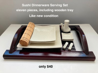 Sushi Dinnerware Serving Set (with tray) - like new - only $40