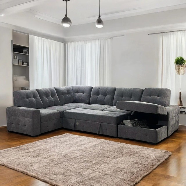 New Stylish Sectional Sofa Bed With RHF Storage Chaise Clearance in Couches & Futons in Markham / York Region - Image 2