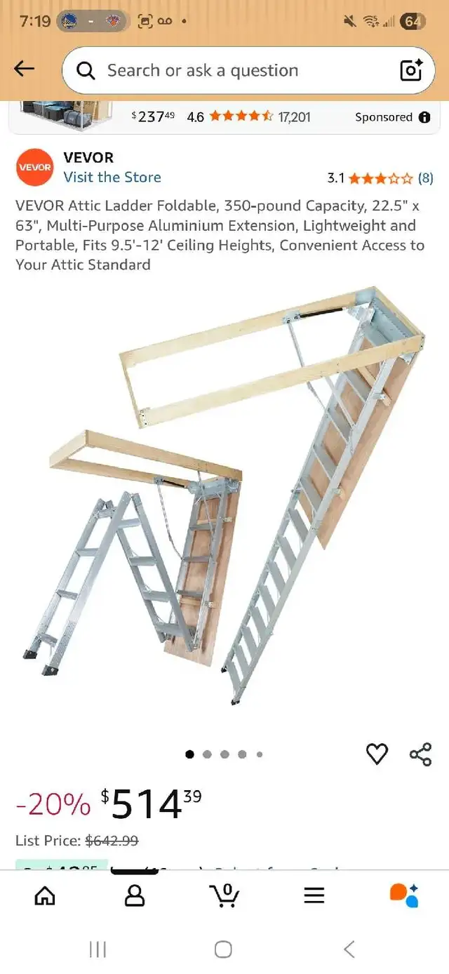 Vevor Attoc ladder in Other in Kitchener / Waterloo - Image 2