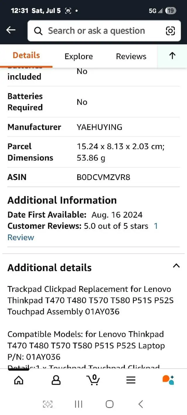 Trackpad Clickpad Replacement for Lenovo Thinkpad T470 T480 T57 in Mice, Keyboards & Webcams in Markham / York Region - Image 10