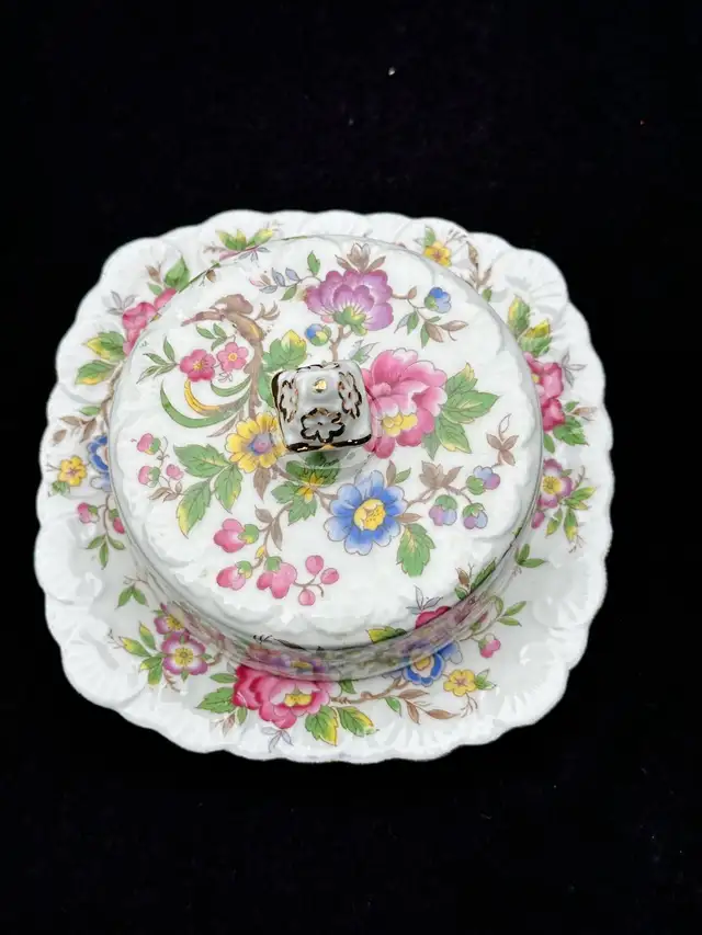 Rare covered butter dish England Bone China Royal Stafford “ Roc63295959010179122
