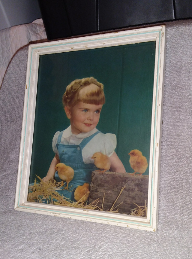 Vintage 1950's Wall Picture Girl with Baby Chicks, Kids Rm Decor in Arts & Collectibles in Truro - Image 2