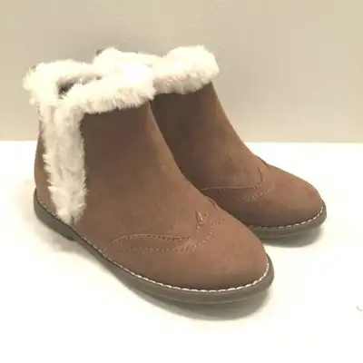 GapKids Faux Fur Trimmed Suede Ankle Boots (size US 10T), View more