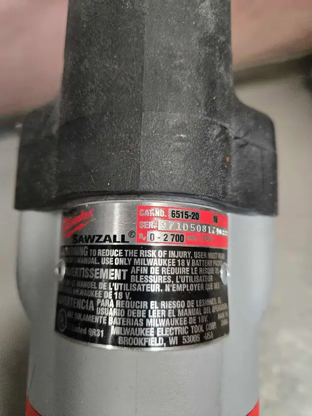 Milwaukee Sawzall in Power Tools in Oakville / Halton Region - Image 3