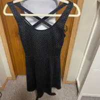 Polka dot dress with cris cross back 