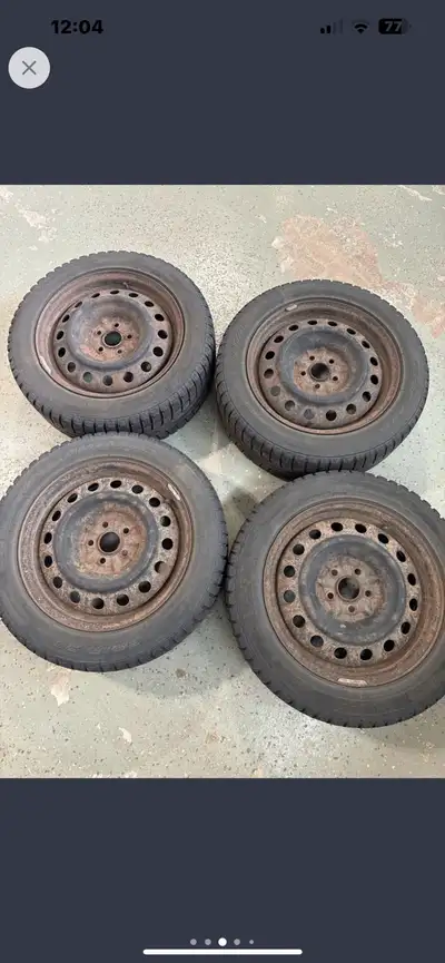 205/55R16 $100 4 winter rim and tires. Off a older Toyota Corolla