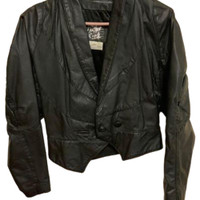 Leather Ranch Ladies Genuine Leather Jacket - Black and Red