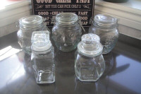 5  of Air Tight Glass Storage Jars Baking Sugar Salt Coffee Food