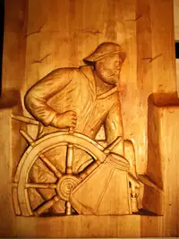 Sculpture capitaine de bateau