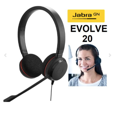 NEW- Jabra Evolve 20 Microsoft Lync Stereo Headset, View more