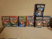 Captain underpants books and 1 dog man book