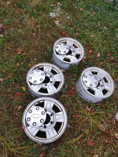 4 -15 in alloy chevy rims 6 lug Pm for location if interested